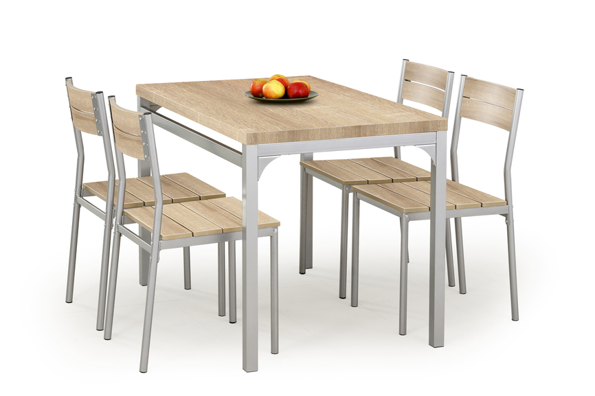 MALCOLM table + 4 chairs color: sonoma oak