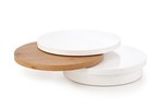 MICHELLE c. table, color: white / golden oak